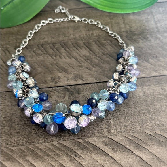 Jewelry - Elegant Blue and Silver Beaded Necklace